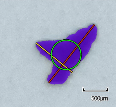 Close-up of a particle measurement for technical cleanliness/ technische Sauberkeit